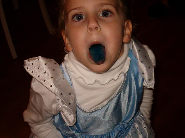 This is what a blue lollipop does to your tongue!