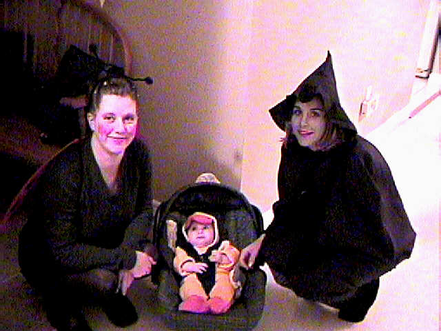 Here's me, my Mom as a lady bug, and my Aunt Raemie as a witch.