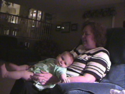 Grandma Karen enjoying a visit with her sweetie.