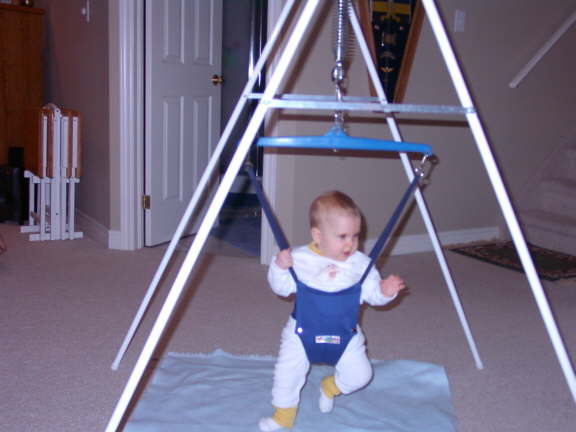 Her jolly jumper at Grammy & Poppa's house.