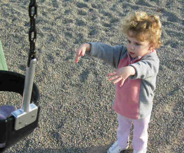 Daddy didn't click fast enough- I'm pushing my Baby Bear