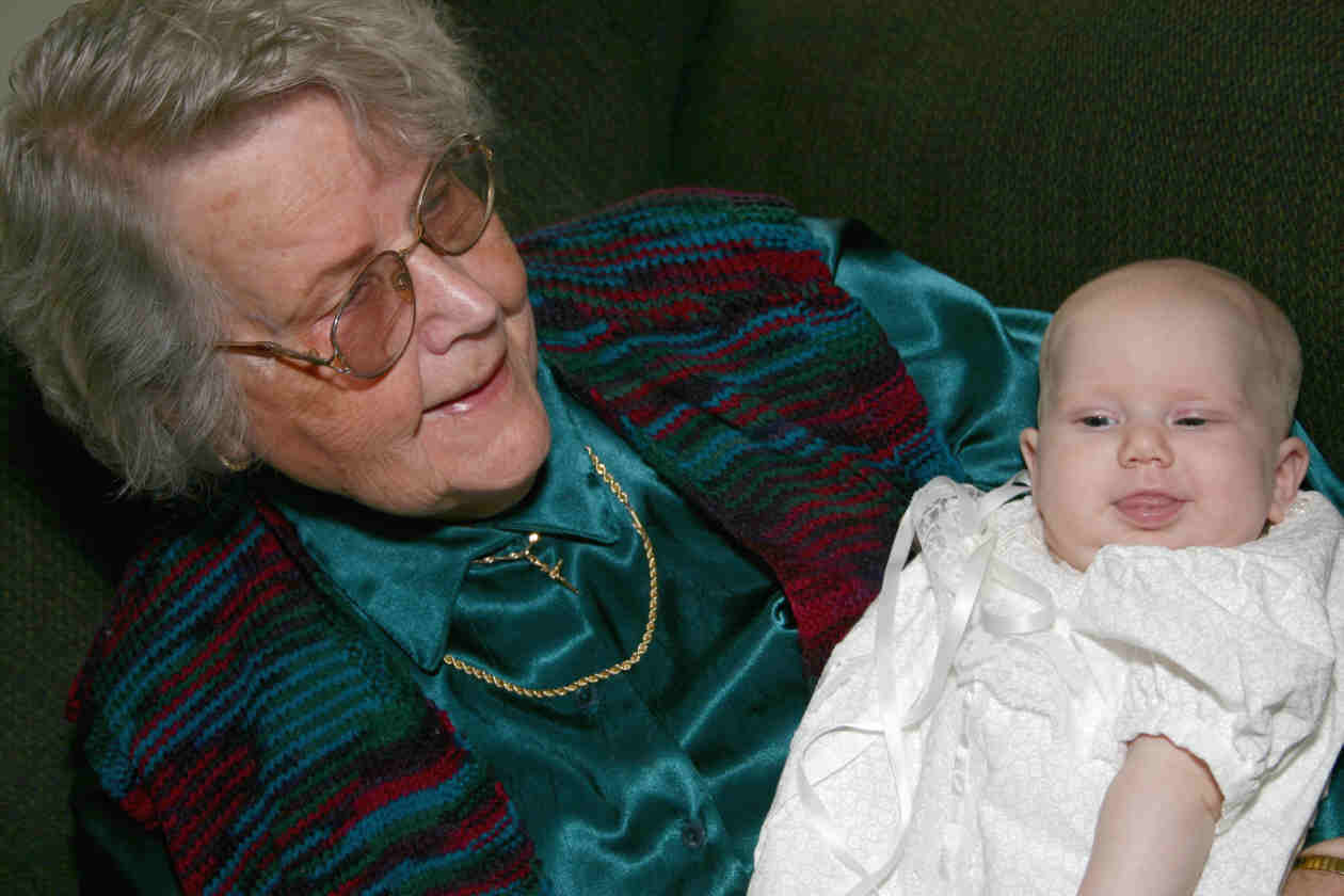 Here's Olivia with her Great Grandma Vanpuyenbroek.