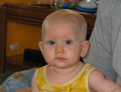This is Olivia's funny face- actually, she's teething.